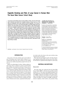 Cigarette Smoking and Risk of Lung Cancer in Korean Men: