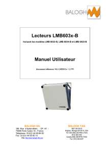 Manuel utilisateur LMB 6033-B, LMB 6034-B, LMB 6035-B
