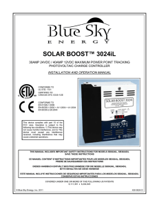 SOLAR BOOST™ 3024iL - Blue Sky Energy Inc.