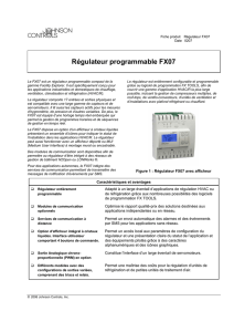Régulateur programmable FX07 - Johnson Controls Distribution