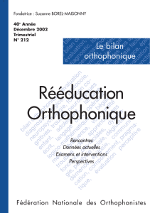 Reeducation orthophonique