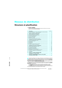 Réseaux de distribution  Structure et planification