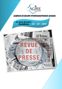 Revue de presse pour les ressources en eau 24-01-2019 