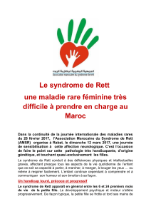 Une maladie sévère au Maroc  : le  syndrome de Rett 