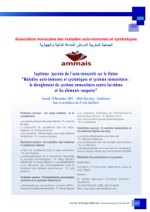 Les dérèglements du système immunitaire :  7ème journée de l'auto-immunité au Maroc - AMMAIS Editorial