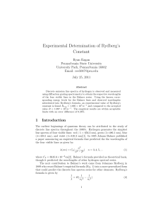 Experimental Determination of Rydbergs C (1)