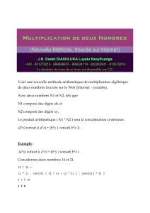 code de programme pour multiplier deux nombres entiers