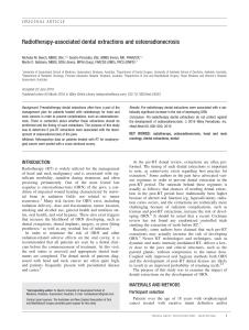 Radiotherapy-associated dental extractions and osteoradionecrosis