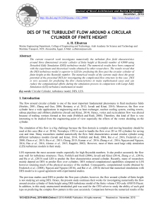 DES OF THE TURBULENT FLOW AROUND A CIRCULAR CYLINDER OF FINITE HEIGHT