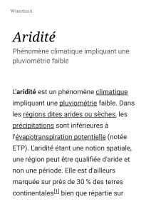Aridité — Wikipédia