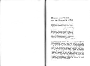 Time and the Emerging Other (Time and the Other, cap 1)