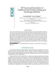 2D Numerical Simulation of Stabilized Soil Wall by Nailing and Anchorage Methods