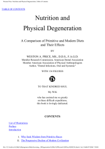 Weston Price Nutrition and Physical degeneration