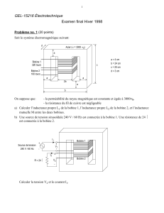 Exam final circuit magnétique et transformateur