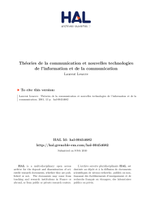 Théories de la communication et nouvelles technologies de l’information et de la communication