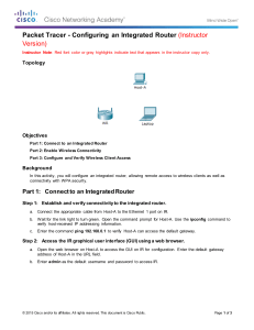 11.5.2.4 Packet Tracer - Configuring a Linksys Router