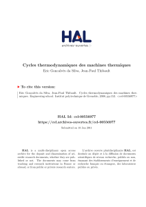 Cycles thermodynamiques des machines the