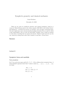 Rather skeletal notes on symplectic geometry and Hamiltonian mechanics