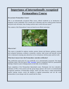 Importance of internationally recognized Permaculture Course