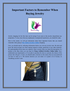 Important Factors to Remember When Buying Jewelry