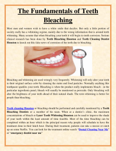 The Fundamentals of Teeth Bleaching