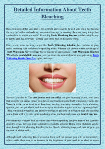 Detailed Information About Teeth Bleaching