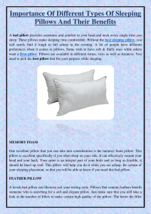 Importance Of Different Types Of Sleeping Pillows And Their Benefits