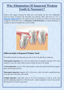 Why Elimination Of Impacted Wisdom Tooth Is Necessary