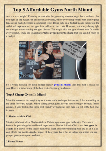 Top 5 Affordable Gyms North Miami
