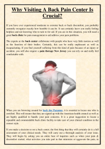 Why Visiting A Back Pain Center Is Crucial