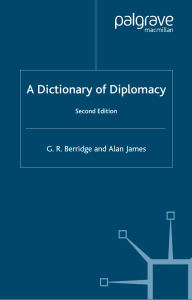    a dictionary of diplomacy