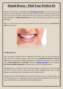 Dental Braces - Find Your Perfect Fit