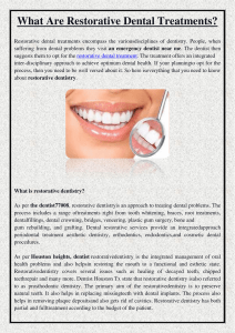 What Are Restorative Dental Treatments