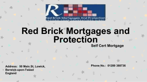 Self Certified Mortgage Red Brick Mortgages and Protection