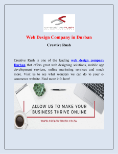 Best Website Design and Development Company in Durban