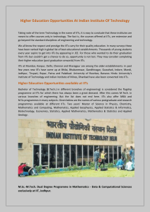 Higher Education Opportunities At Indian Institute Of Technology