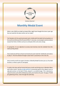Monthly Medal Event