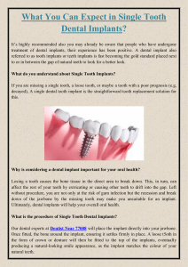 What You Can Expect in Single Tooth Dental Implants