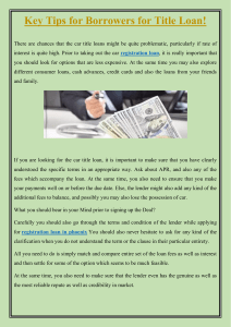 Key Tips for Borrowers for Title Loan!