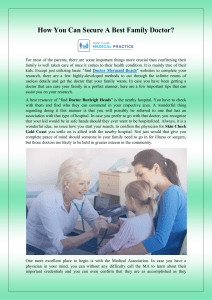 How You Can Secure A Best Family Doctor