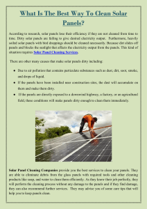 What Is The Best Way To Clean Solar Panels