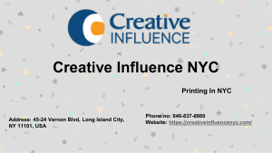 Commercial Printing New York City by Creative Influence NYC