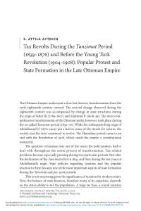 Aytekin, E. Attila.Tax Revolts During the Tanzimat Period (1839-1876) and Before the Young Turk Revolution (1904-1908)