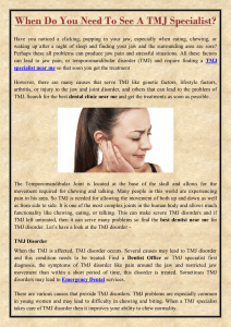 When Do You Need To See A TMJ Specialist