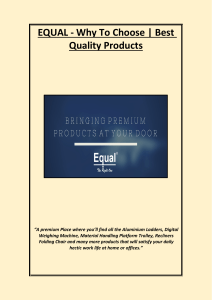 EQUAL - Why To Choose  Best Quality Products