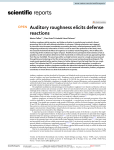 Auditory roughness elicits defense reactions