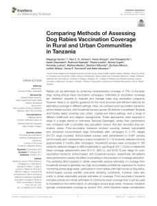Comparing Methods of Assessing Dog Rabies Vaccination Coverage in Rural and Urban Communities in Tanzania