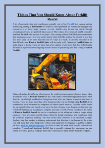 Things That You Should Know About Forklift Rental
