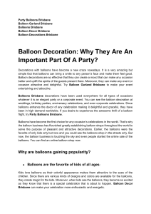 Balloon Decoration Why They Are An Important Part Of A Party
