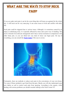 What are the ways to stop neck pain